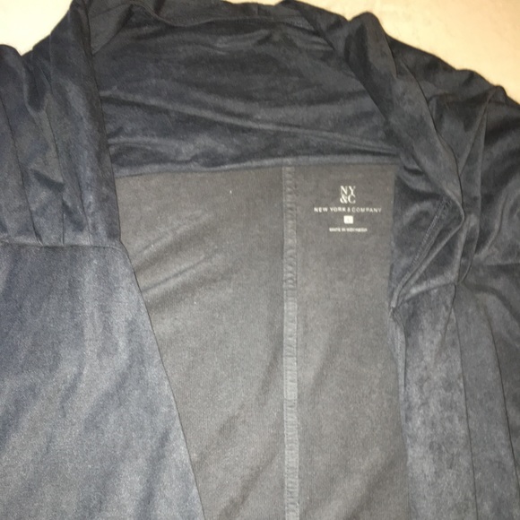 Blue suede draped cardigan with pockets! 🌲 - Picture 3 of 8